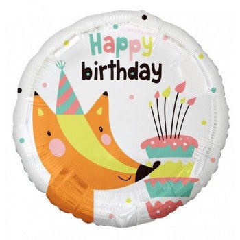 Happy Birthday Fox, Róka fólia lufi 36 cm Happy Birthday Fox, Róka fólia lufi 36 cm