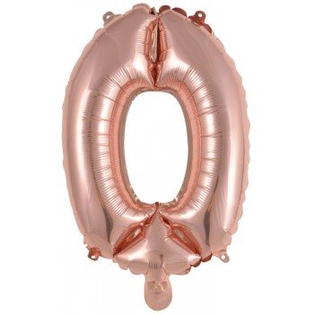 Rose Gold 0-ás szám fólia lufi 41 cm Rose Gold 0-ás szám fólia lufi 41 cm