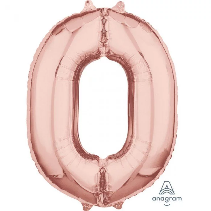 Rose Gold 0-ás szám fólia lufi 66 cm Rose Gold 0-ás szám fólia lufi 66 cm