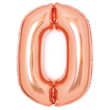 Rose Gold 0-ás szám fólia lufi 66 cm Rose Gold 0-ás szám fólia lufi 66 cm