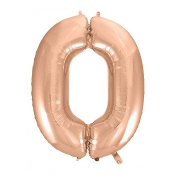 Rose Gold 0-ás szám fólia lufi 92 cm Rose Gold 0-ás szám fólia lufi 92 cm