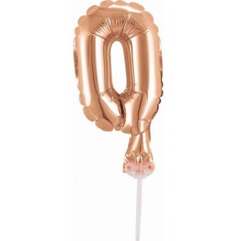 Rose Gold 0-ás szám fólia lufi tortára 13 cm Rose Gold 0-ás szám fólia lufi tortára 13 cm