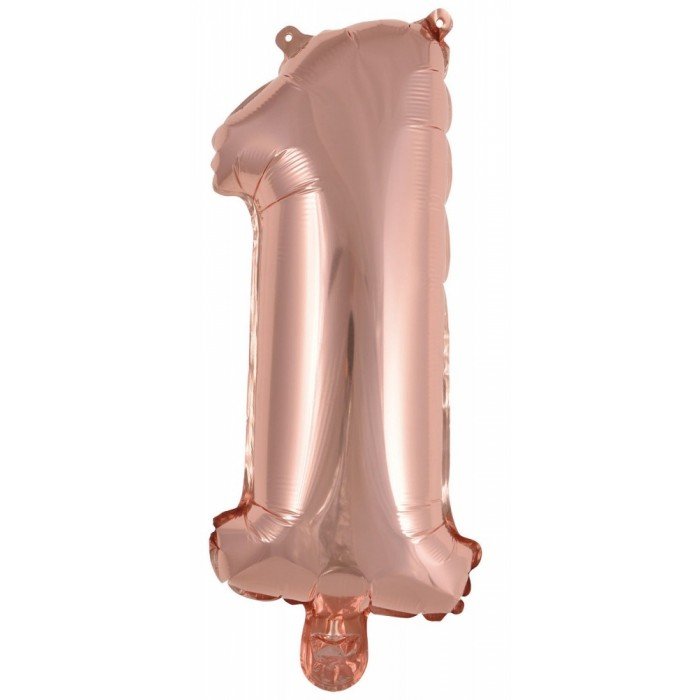 Rose Gold 1-es szám fólia lufi 41 cm