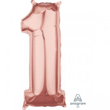 Rose Gold 1-es szám fólia lufi 66 cm Rose Gold 1-es szám fólia lufi 66 cm