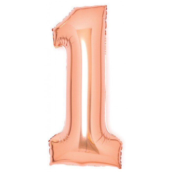 Rose Gold 1-es szám fólia lufi 66 cm