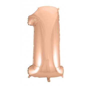 Rose Gold 1-es szám fólia lufi 92 cm Rose Gold 1-es szám fólia lufi 92 cm