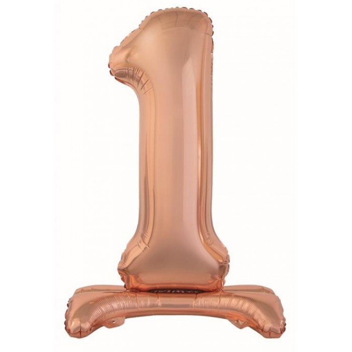 Rose Gold 1-es szám fólia lufi talppal 74 cm