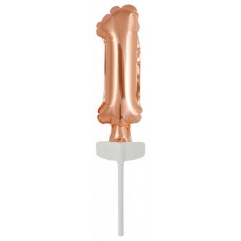 Rose Gold 1-es szám fólia lufi tortára 13 cm Rose Gold 1-es szám fólia lufi tortára 13 cm