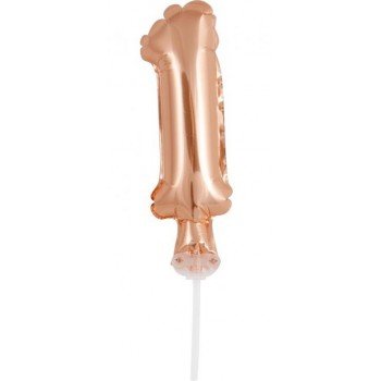 Rose Gold 1-es szám fólia lufi tortára 13 cm Rose Gold 1-es szám fólia lufi tortára 13 cm