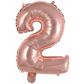 Rose Gold 2-es szám fólia lufi 45 cm Rose Gold 2-es szám fólia lufi 45 cm