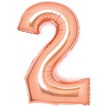 Rose Gold 2-es szám fólia lufi 66 cm Rose Gold 2-es szám fólia lufi 66 cm