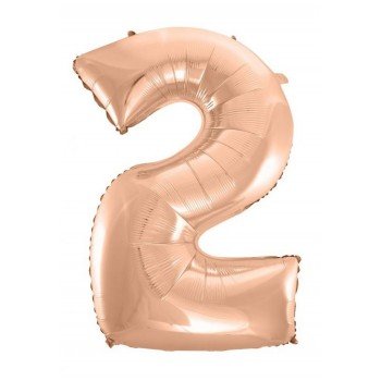 Rose Gold 2-es szám fólia lufi 92 cm Rose Gold 2-es szám fólia lufi 92 cm