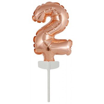 Rose Gold 2-es szám fólia lufi tortára 13 cm Rose Gold 2-es szám fólia lufi tortára 13 cm