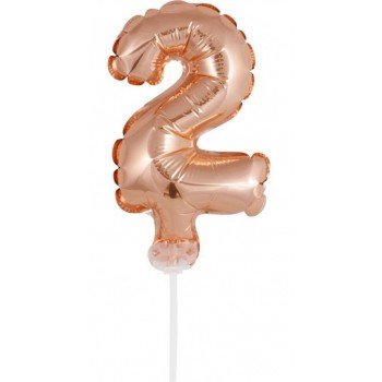 Rose Gold 2-es szám fólia lufi tortára 13 cm Rose Gold 2-es szám fólia lufi tortára 13 cm