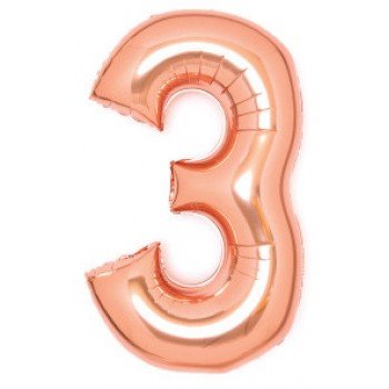 Rose Gold 3-as szám fólia lufi 66 cm Rose Gold 3-as szám fólia lufi 66 cm