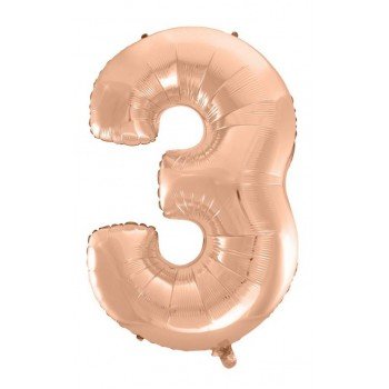 Rose Gold 3-as szám fólia lufi 92 cm Rose Gold 3-as szám fólia lufi 92 cm