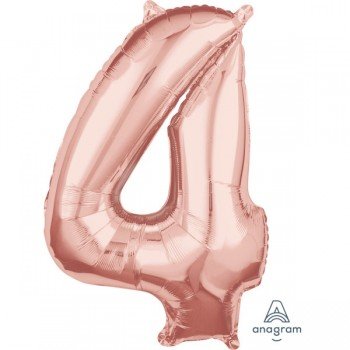 Rose Gold 4-es szám fólia lufi 66 cm Rose Gold 4-es szám fólia lufi 66 cm