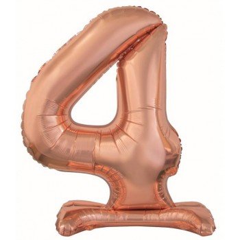 Rose Gold 4-es szám fólia lufi talppal 74 cm Rose Gold 4-es szám fólia lufi talppal 74 cm