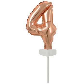 Rose Gold 4-es szám fólia lufi tortára 13 cm Rose Gold 4-es szám fólia lufi tortára 13 cm