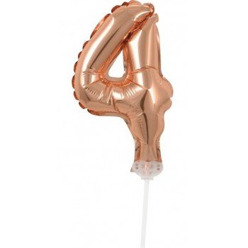 Rose Gold 4-es szám fólia lufi tortára 13 cm Rose Gold 4-es szám fólia lufi tortára 13 cm
