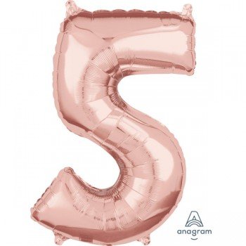Rose Gold 5-ös szám fólia lufi 66 cm Rose Gold 5-ös szám fólia lufi 66 cm