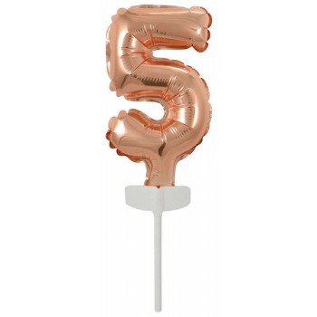 Rose Gold 5-ös szám fólia lufi tortára 13 cm Rose Gold 5-ös szám fólia lufi tortára 13 cm