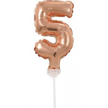 Rose Gold 5-ös szám fólia lufi tortára 13 cm Rose Gold 5-ös szám fólia lufi tortára 13 cm