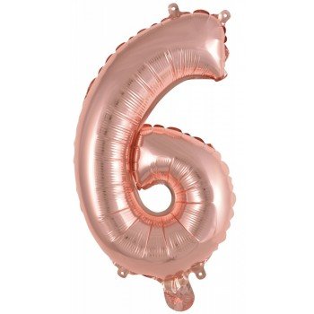 Rose Gold 6-os szám fólia lufi 45 cm Rose Gold 6-os szám fólia lufi 45 cm