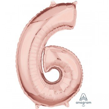 Rose Gold 6-os szám fólia lufi 66 cm Rose Gold 6-os szám fólia lufi 66 cm
