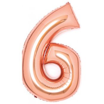 Rose Gold 6-os szám fólia lufi 66 cm Rose Gold 6-os szám fólia lufi 66 cm