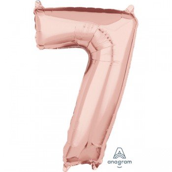 Rose Gold 7-es szám fólia lufi 66 cm Rose Gold 7-es szám fólia lufi 66 cm