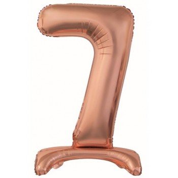Rose Gold 7-es szám fólia lufi talppal 74 cm Rose Gold 7-es szám fólia lufi talppal 74 cm