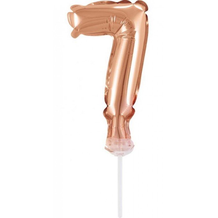 Rose Gold 7-es szám fólia lufi tortára 13 cm