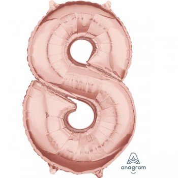 Rose Gold 8-as szám fólia lufi 66 cm Rose Gold 8-as szám fólia lufi 66 cm