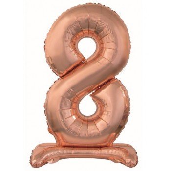Rose Gold 8-as szám fólia lufi talppal 74 cm Rose Gold 8-as szám fólia lufi talppal 74 cm