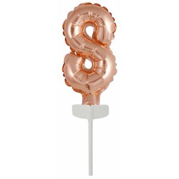 Rose Gold 8-as szám fólia lufi tortára 13 cm Rose Gold 8-as szám fólia lufi tortára 13 cm