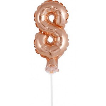 Rose Gold 8-as szám fólia lufi tortára 13 cm Rose Gold 8-as szám fólia lufi tortára 13 cm