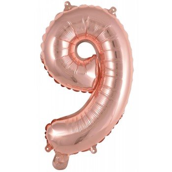 Rose Gold 9-es szám fólia lufi 45 cm Rose Gold 9-es szám fólia lufi 45 cm