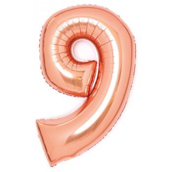 Rose Gold 9-es szám fólia lufi 66 cm Rose Gold 9-es szám fólia lufi 66 cm