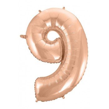 Rose Gold 9-es szám fólia lufi 92 cm Rose Gold 9-es szám fólia lufi 92 cm
