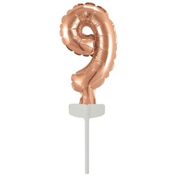 Rose Gold 9-es szám fólia lufi tortára 13 cm Rose Gold 9-es szám fólia lufi tortára 13 cm