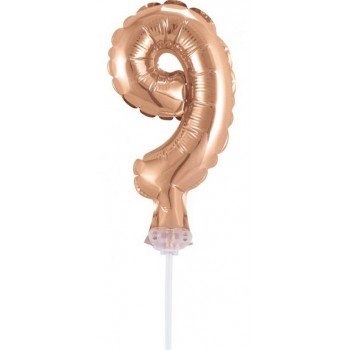Rose Gold 9-es szám fólia lufi tortára 13 cm Rose Gold 9-es szám fólia lufi tortára 13 cm