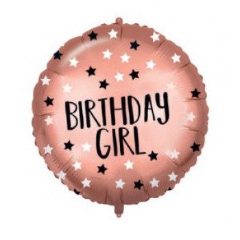 Rose Gold Birthday Girl fólia lufi 46 cm Rose Gold Birthday Girl fólia lufi 46 cm