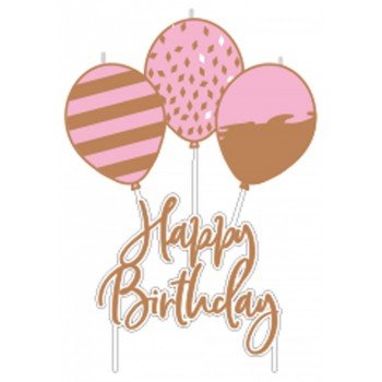 Rose Gold Happy Birthday gyertya Rose Gold Happy Birthday gyertya