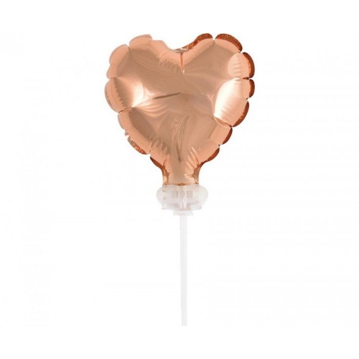 Rose Gold Heart szív fólia lufi tortára 8 cm