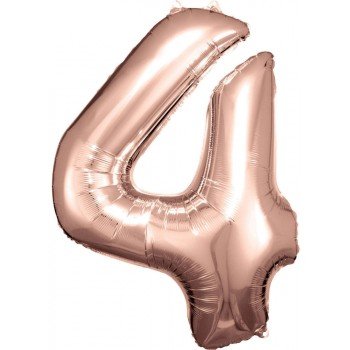 Rose Gold óriás szám fólia lufi 4-es, 86*66 cm Rose Gold óriás szám fólia lufi 4-es, 86*66 cm