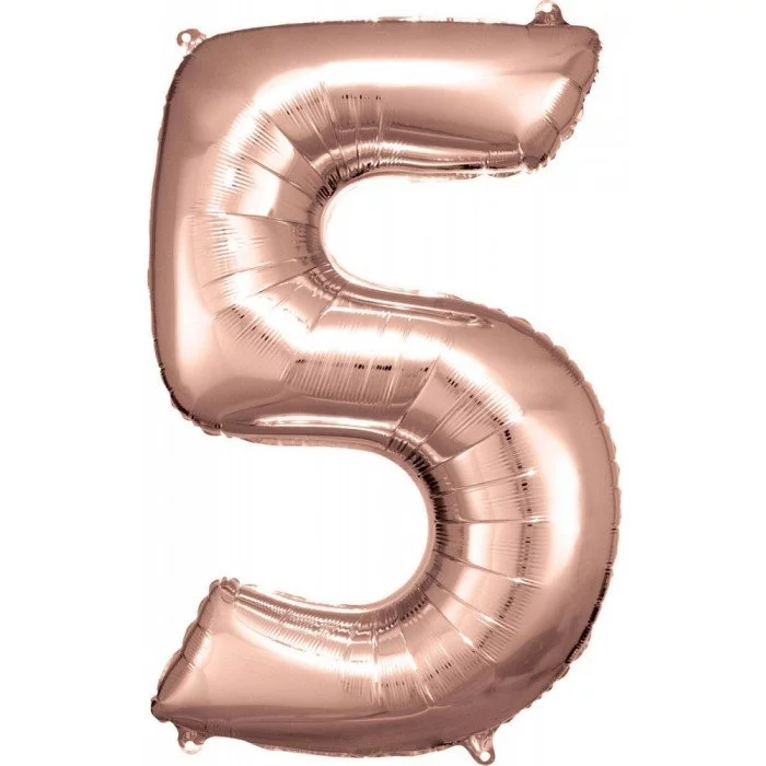 Rose Gold óriás szám fólia lufi 5-ös, 83*55 cm Rose Gold óriás szám fólia lufi 5-ös, 83*55 cm