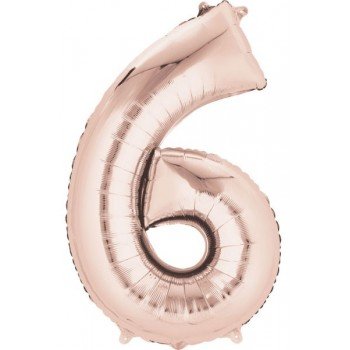 Rose Gold óriás szám fólia lufi 6-os, 86*55 cm Rose Gold óriás szám fólia lufi 6-os, 86*55 cm
