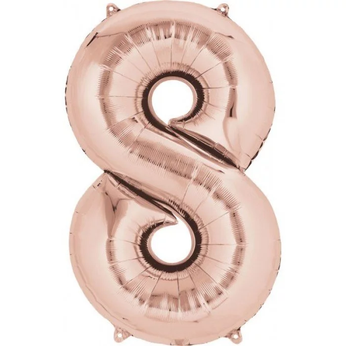 Rose Gold óriás szám fólia lufi 8-as, 86*53 cm Rose Gold óriás szám fólia lufi 8-as, 86*53 cm