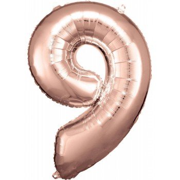 Rose Gold óriás szám fólia lufi 9-es, 83*58 cm Rose Gold óriás szám fólia lufi 9-es, 83*58 cm